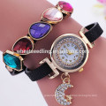 Cristal colgante de cuero lindo relojes